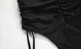 Détail tissu 4D monokini femme noir — Couleurs Lagon BLACKBIRD
