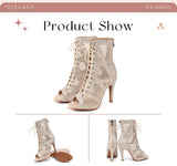 beige show - Chaussures de Danse Latine à Talons Hauts – Modèle LUNA II Strass Styletto Beige - Couleurs Lagon