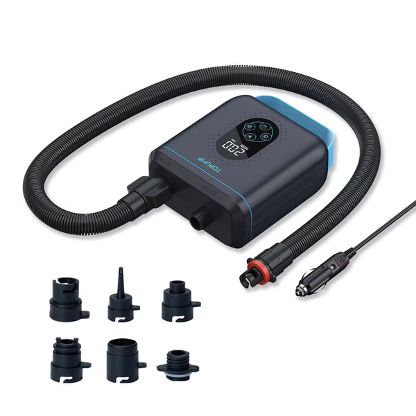 présentation - Pompe Électrique Rechargeable 20 PSI Airbank D11PRO Board Paddle Kite Wing SUP - Couleurs Lagon