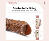 confort haut de gamme - Chaussures de Danse Latine à Talons Hauts – Modèle LUNA II Strass Styletto Beige - Couleurs Lagon