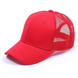 rouge mesh - Casquette Queue de Cheval Coton Lavé — Coloris & Filet