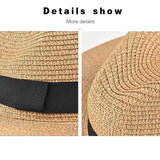 details - Chapeau Panama Court Homme Femme – Paille Naturelle UPF50+