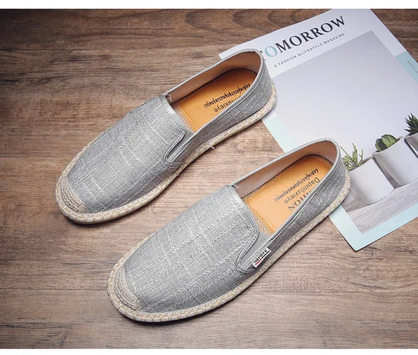gris - Espadrille respirante en toile tissée – Loafers homme d'inspiration chinoise, souples et légers - Couleurs Lagon