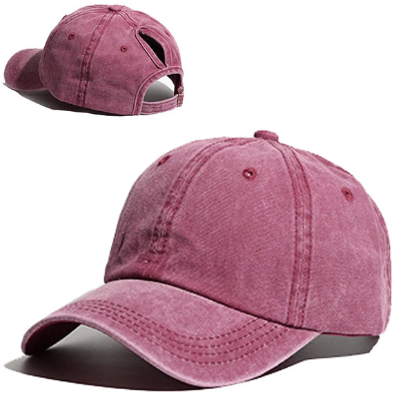 rose - Casquette Queue de Cheval Coton Lavé — Coloris & Filet