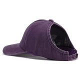 violet - Casquette Queue de Cheval Coupe Large — Coton Lavé Ajustable