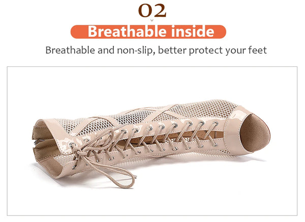 respirant - Chaussures de Danse Latine à Talons Hauts – Modèle LUNA II Brillant Indoor - Couleurs Lagon