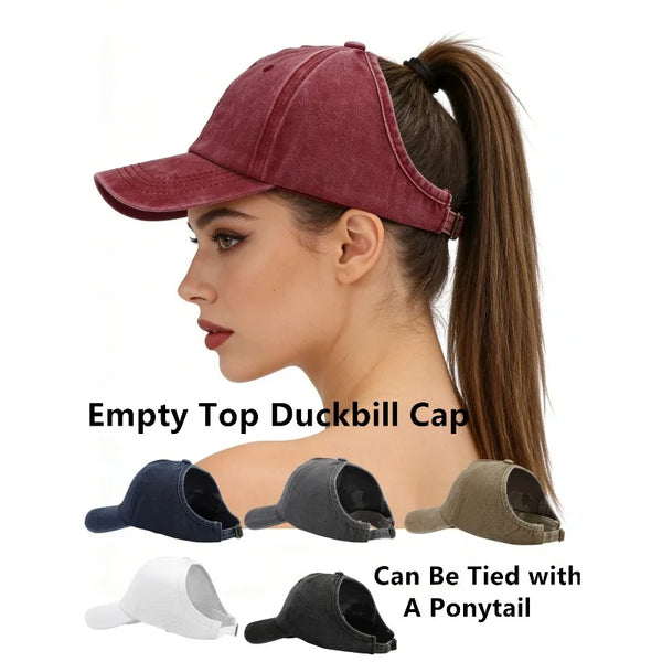 bordeaux - Casquette Queue de Cheval Coupe Large — Coton Lavé Ajustable