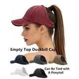 bordeaux - Casquette Queue de Cheval Coupe Large — Coton Lavé Ajustable