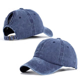 bleu - Casquette Queue de Cheval Coupe Large — Coton Lavé Ajustable