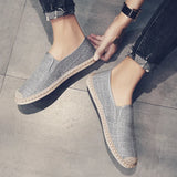 gris jeans - Espadrille respirante en toile tissée – Loafers homme d'inspiration chinoise, souples et légers - Couleurs Lagon