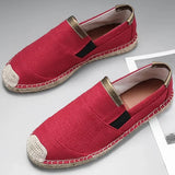 rouge - Espadrille respirante en toile tissée à la main – Loafers homme casual antidérapants - Couleurs Lagon