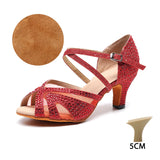 T5 rouge - Chaussures de Danse Femme Strass Bleu Rouge | Couleurs Lagon