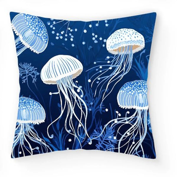 1-Housse de Coussin Décorative Motif Océan
