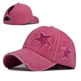 carmin stars - Casquette Queue de Cheval Coton Lavé — Coloris & Filet