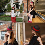 presentation x4 - Chapeau Panama Court Homme Femme – Paille Naturelle UPF50+