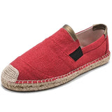 rouge plan serre - Espadrille respirante en toile tissée à la main – Loafers homme casual antidérapants - Couleurs Lagon