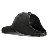 noir - Casquette Queue de Cheval Coupe Large — Coton Lavé Ajustable