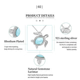details - Pendentif Larimar Tortue de Mer en Argent 925 Massif - CL