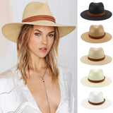 presentation fem - Chapeau Panama Court Homme Femme – Paille Naturelle UPF50+