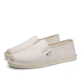 beige fond blanc - Espadrille respirante en toile tissée – Loafers homme d'inspiration chinoise, souples et légers - Couleurs Lagon
