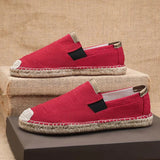 rouge cote - Espadrille respirante en toile tissée à la main – Loafers homme casual antidérapants - Couleurs Lagon