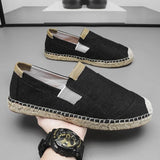 noir cote - Espadrille respirante en toile tissée à la main – Loafers homme casual antidérapants - Couleurs Lagon