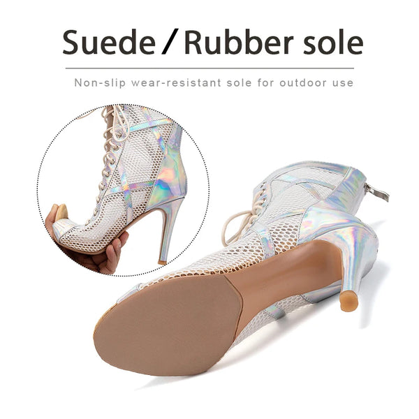 semelle - Chaussures de Danse Latine à Talons Hauts – Modèle LUNA II Brillant Indoor - Couleurs Lagon