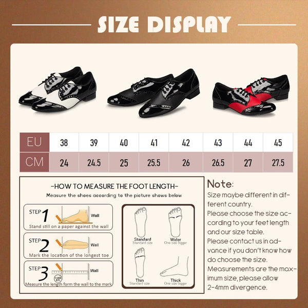 Chaussures de Danse Latine & de Salon Homme Cuir Verni – Couleurs Lagon