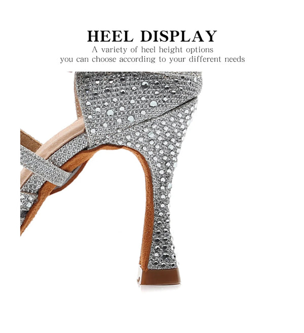 talon - Chaussures de Danse Femme Strass Bleu Rouge | Couleurs Lagon