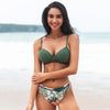 avant - Bikini Push Up Floral Croisé Vert - Couleurs Lagon