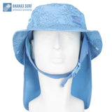 bleu ciel long-Chapeau de Surf Anti-UV avec Mentonnière — Kitesurf, Pêche, Sport Nautique