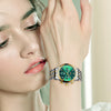 vert et visage - Montre Femme Luxe Chronographe LIGE AVIATOR - Couleurs Lagon