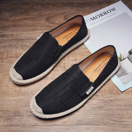 noir - Espadrille respirante en toile tissée – Loafers homme d'inspiration chinoise, souples et légers - Couleurs Lagon