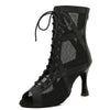 presentation - Chaussures de Danse Latine Noires à Talons Hauts – Modèle LUNA - Couleurs Lagon