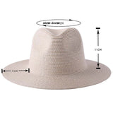 dimensions - Chapeau Panama Court Homme Femme – Paille Naturelle UPF50+