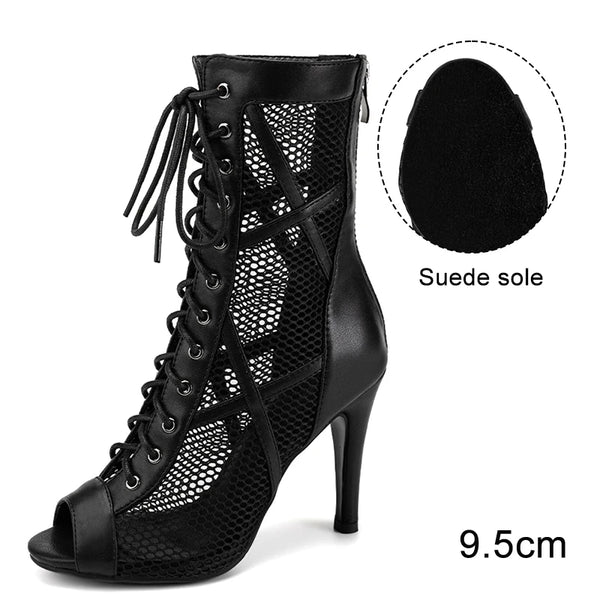 noir nubuck 9.5 styletto - Chaussures de Danse Latine à Talons Hauts – Modèle LUNA II Brillant Outdoor - Couleurs Lagon