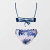 Couleurs Lagon - Sexy Bikini Push-Up Festonné Floral Tangua Taille Haute