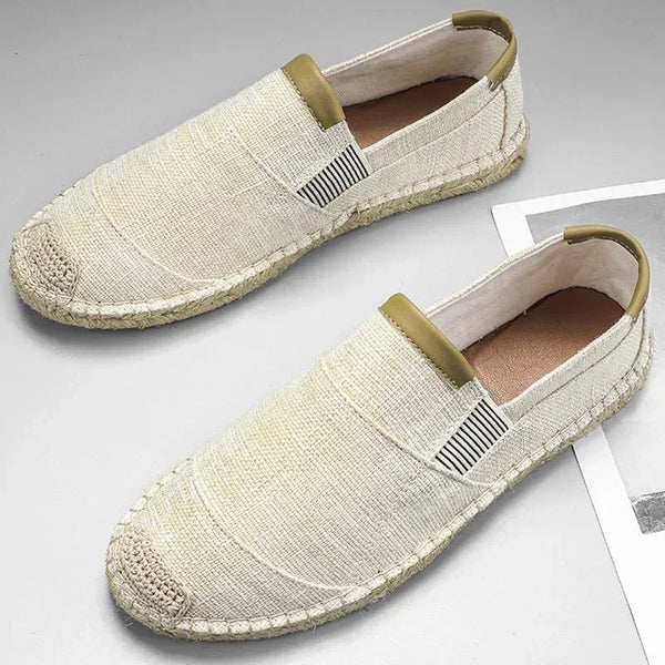 blanc - Espadrille respirante en toile tissée à la main – Loafers homme casual antidérapants - Couleurs Lagon