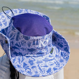 vue dessus 3/4 -Chapeau Bob Anti-UV Respirant — Randonnée, Pêche, Homme Femme