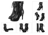 noir - Chaussures de Danse Latine à Talons Hauts – Modèle LUNA II Brillant Indoor - Couleurs Lagon
