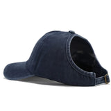 bleu marine - Casquette Queue de Cheval Coupe Large — Coton Lavé Ajustable