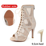 rubber blanche 9.5 styletto - Chaussures de Danse Latine à Talons Hauts – Modèle LUNA II Strass Styletto Noir - Couleurs Lagon