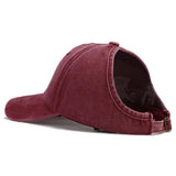 bordeaux - Casquette Queue de Cheval Coupe Large — Coton Lavé Ajustable