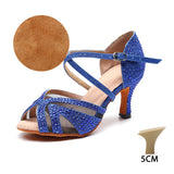 T5 bleu - Chaussures de Danse Femme Strass Bleu Rouge | Couleurs Lagon