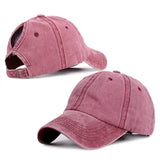 rose - Casquette Queue de Cheval Coupe Large — Coton Lavé Ajustable