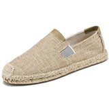 marron clair plan serre - Espadrille respirante en toile tissée à la main – Loafers homme casual antidérapants - Couleurs Lagon