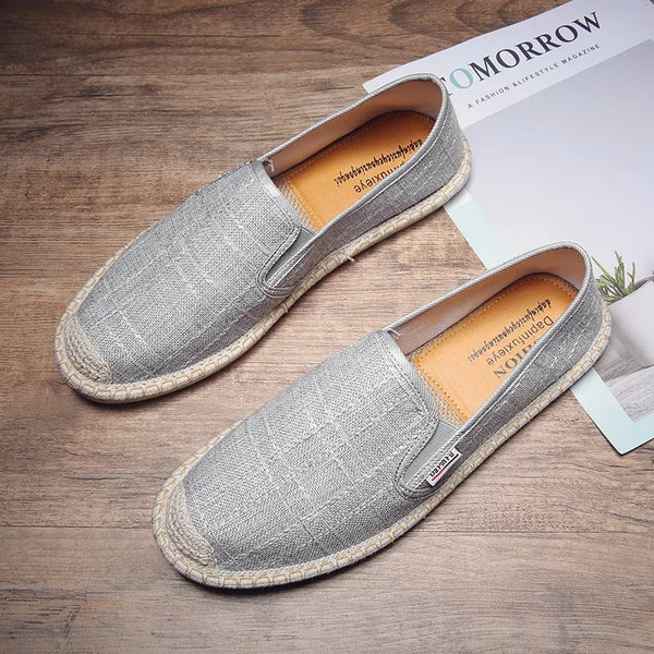 gris - Espadrille respirante en toile tissée – Loafers homme d'inspiration chinoise, souples et légers - Couleurs Lagon