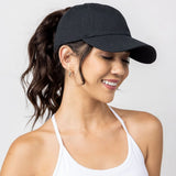 noir - Casquette Queue de Cheval Coton Lavé — Coloris & Filet