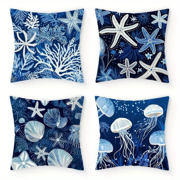 3-Housse de Coussin Décorative Motif Océan