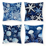 3-Housse de Coussin Décorative Motif Océan